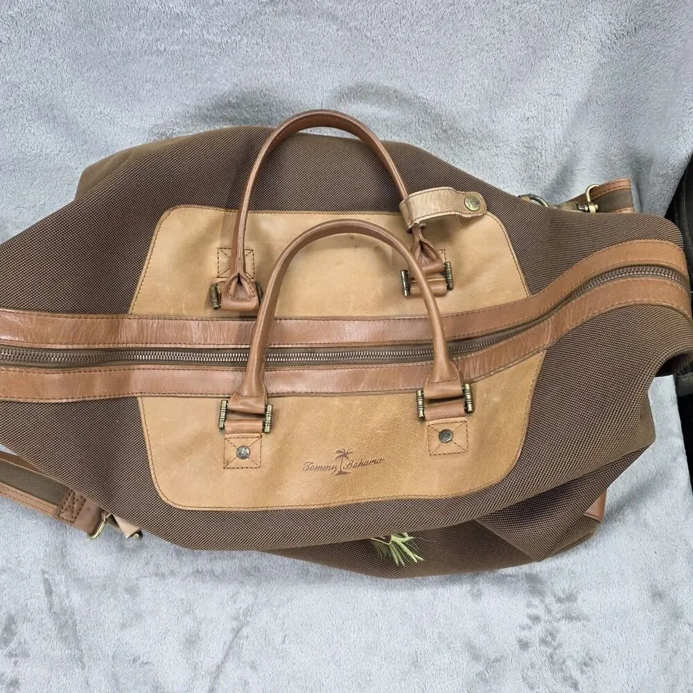 Tommy Bahama Weekender  Canvas Paradise Embroidered Carry On Duffle Bag